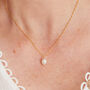 Solitaire Pearl And Gold Plated Chain Pendant Necklace, thumbnail 6 of 7