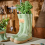 Set Of Two Personalised Green Welly Planters, thumbnail 4 of 8