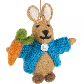Personalised Rabbit In Blue Coat Decoration, 5 of 5
