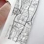 Home Location Map Monochrome Design Tea Towel, thumbnail 3 of 7