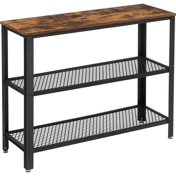 Industrial Console Table Hallway Table With Shelves, 7 of 9