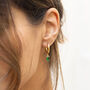 Emerald Pendant Hoop Earring 18k Gold Plated, thumbnail 1 of 4