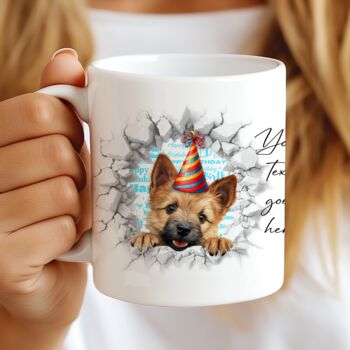 Personalised Norwich Terrier Birthday Break Through Dog, 7 of 8