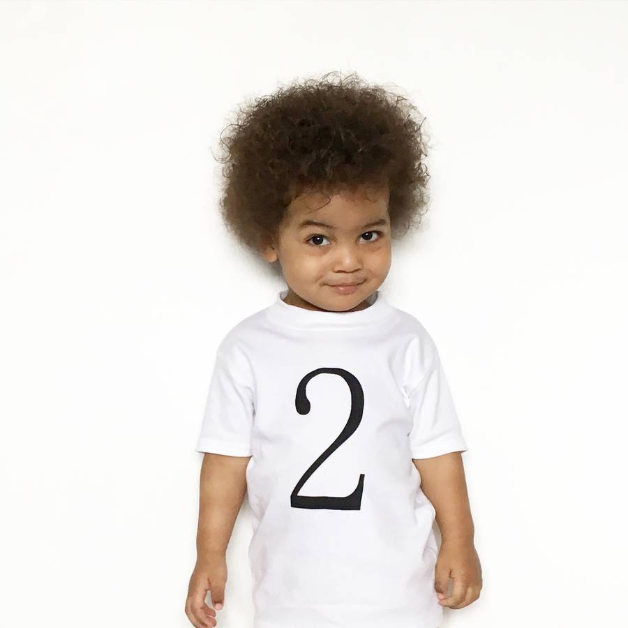 childs birthday t shirt number two by fred & noah | notonthehighstreet.com