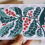 Luxury Linocut Candy Stripes And Holly Christmas Cards Set Of Four, thumbnail 4 of 12