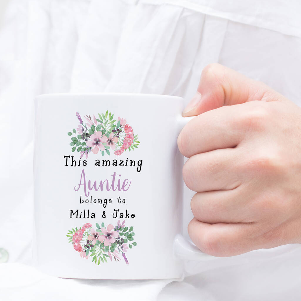 Personalised 'This Amazing Auntie Belongs To' Mug