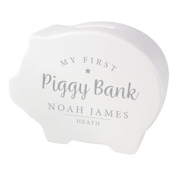 Personalised Baby's First Piggy Bank Money Box, 4 of 6