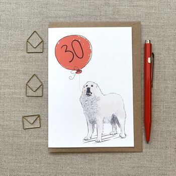 Personalised Pyrenean Mountain Dog Birthday Card, 2 of 4