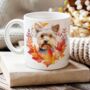 Personalised Dog Mug Yorkshire Terrier In An Autumn Wreath, thumbnail 1 of 2