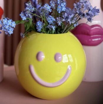Smiley Face Ceramic Vase, 5 of 5