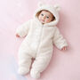 Baby Bear Hooded Jumpsuit Pram Suit In A Gift Box, thumbnail 1 of 12