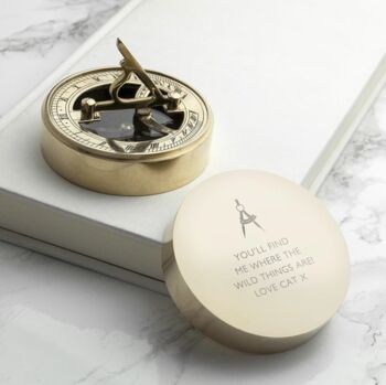 Personalised Iconic Adventurer's Sundial Compass, 4 of 7