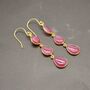 Red Ruby Drop Earrings: Silver Or Gold, July Birthstone Jewelry, thumbnail 4 of 12