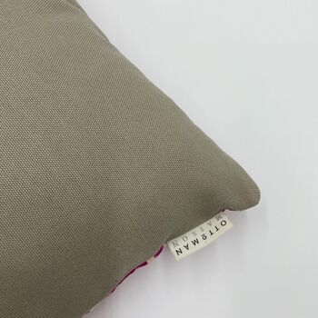 Square Ikat Silk Cushion Pink Feather, 8 of 8
