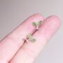 Sterling Silver Leaf Stud Earrings, thumbnail 1 of 7