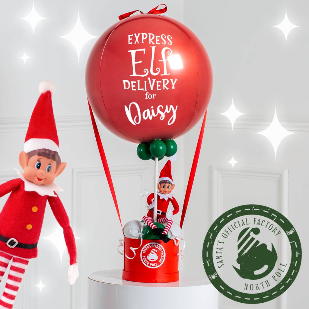 Elf On The Shelf Personalised Inflated Hot Air Balloon By Bubblegum ...