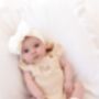 Personalised Embroidered Floral Ruffle Frill Summer Baby Romper, thumbnail 3 of 5