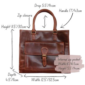 Brown Leather Pocket Tote Bag, 5 of 5