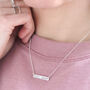Hugs And Kisses Silver Bar Necklace, thumbnail 1 of 9