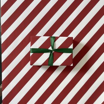 Red Candy Stripe Luxury Wrapping Paper, 9 of 9