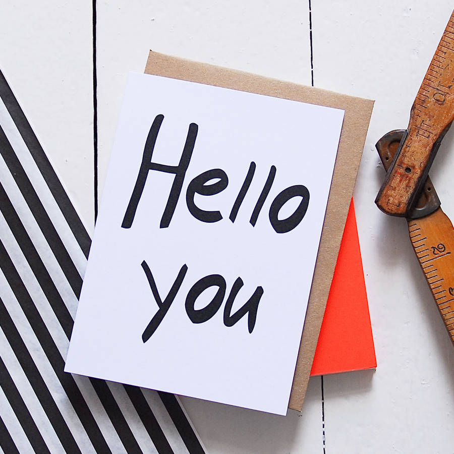 'hello you' card by catherine colebrook | notonthehighstreet.com