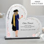 Personalised Graduation Pink Flower Heart Plaque Gift, thumbnail 4 of 11