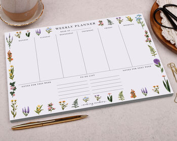 Wild Flower Weekly Desk Planner Pad, 2 of 4