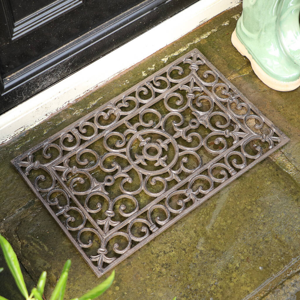 Ornate Cast Iron Front Door Mat By Dibor
