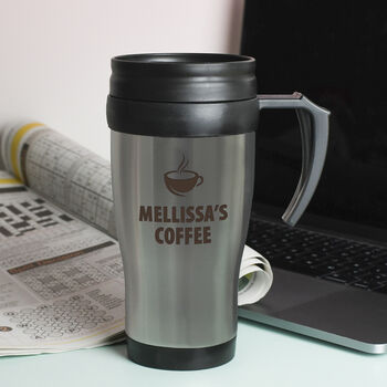 Personalised Coffee Stainless Steel Travel Mug, 3 of 3