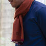 Men's Personalised Cashmere And Wool Herringbone Scarf, thumbnail 1 of 7