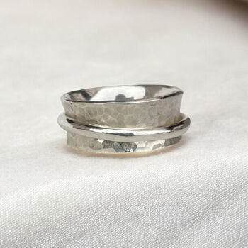 Personalised Wide Sterling Silver Spinner Ring, 2 of 10