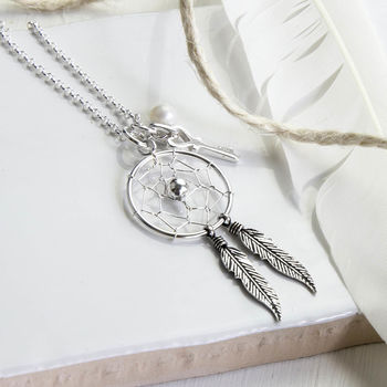 Sterling Silver Dream Catcher Necklace, 3 of 4