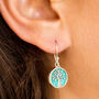 Tree Of Life Healing Turquoise Silver Earrings, thumbnail 1 of 8