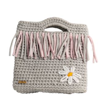 Daisy Luxury Handmade Crochet Knit Hand Bag, 6 of 6