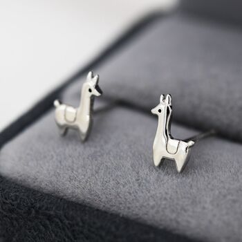 Sterling Silver Tiny Llama Stud Earrings, 5 of 12