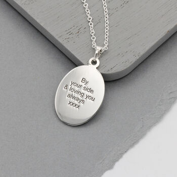 Oval Faceted St Christopher Personalised Necklace, 6 of 12