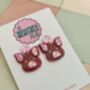 Pink Glitter Pig Earrings / Cute Farm Animal Jewellery Pink Pig Lover Gift / Young Farmer Gift Agriculture Teacher Jewellery / Lucky Pig Charm Jewellery Whimsical Pink Statement, thumbnail 3 of 5