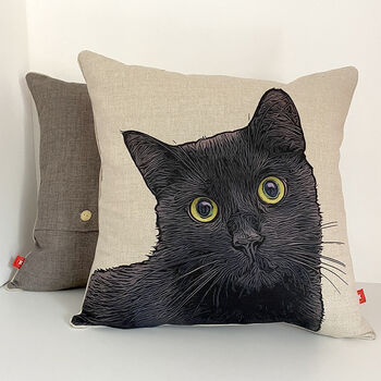Black Cat Feature Cushion, 3 of 6