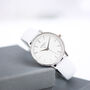 Ladies Architect Silver Blanc Watch With Wite Strap, thumbnail 1 of 4