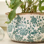 Set Of Three Turquoise Scalloped Planters, thumbnail 4 of 7