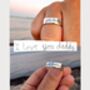 Men’s Custom Handwriting Adjustable Ring – Sterling Silver, thumbnail 1 of 5
