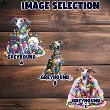 Personalised Greyhound In Christmas Lights, 3 of 10