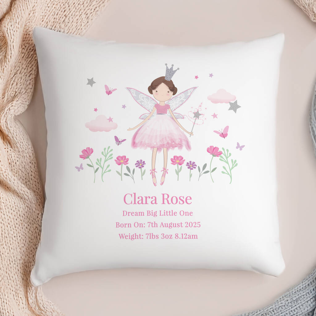 Personalised Fairy Princess Cushion For Girls, 1 of 3