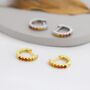 Sterling Silver Garnet Red Ombre Cz Huggie Hoops, thumbnail 4 of 12