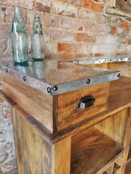 Reclaimed Wood And Metal Top Bar, 5 of 5