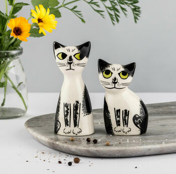 Handmade Ceramic Cat Salt And Pepper Shakers, 2 of 5