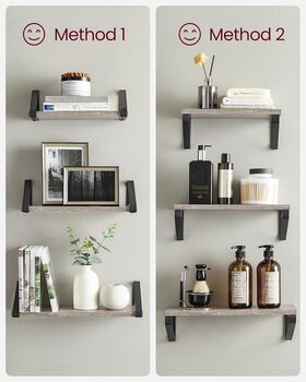 Set Of Three Floating Wall Shelves With Dual Mounting, 6 of 11