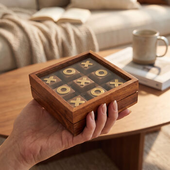 Personalised Glass Lid Tic Tac Toe Game Keepsake, 3 of 4
