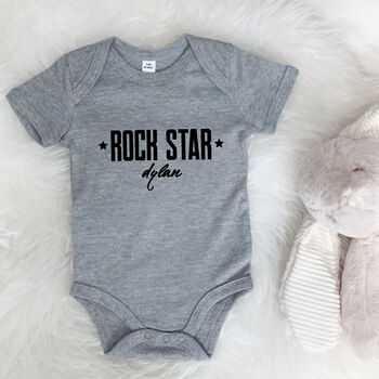 'Rock Star' Personalised Babygrow, 3 of 7