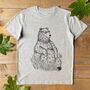 Sitting Bear Men's Organic T Shirt, thumbnail 1 of 6